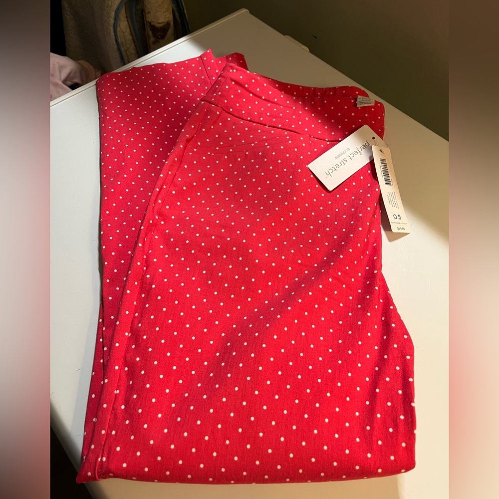 Chico's Vibrant Hot Pink Pants with White Dots